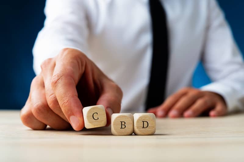 Canva CBD Sign on Wooden Dices