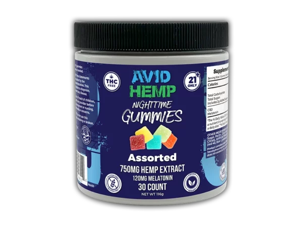 Avid Hemp Nighttime CBD Gummies 30 Count Assorted