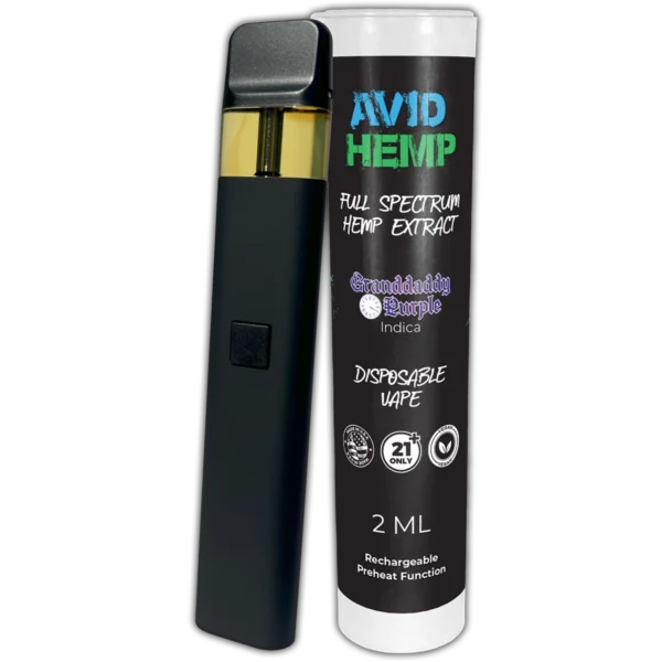 Full Spectrum CBD Disposable Vape Granddaddy Purple 2g