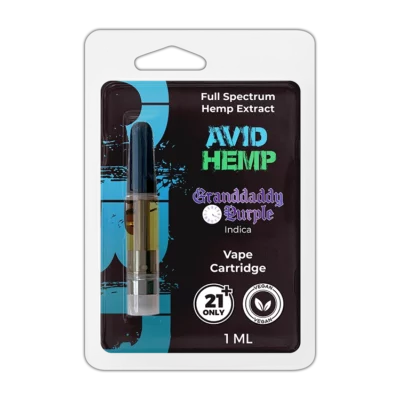 Avid Hemp Full Spectrum Vape Cartridge Grandaddy Purple 1 gram