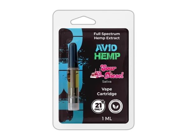 Avid Hemp Full Spectrum Vape Cartridge Sour Diesel 1 gram