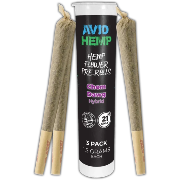 Full Spectrum CBD Flower Pre-Rolled Joint Chem Dawg Hybrid 1.5g, 3-pack